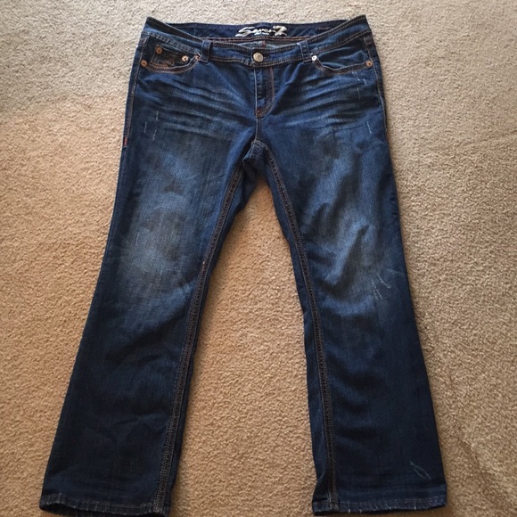 Seven7 Denim - Seven distressed dark washed jeans
